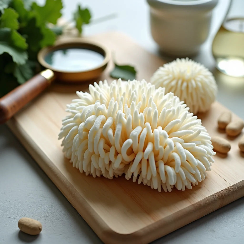 Is lion's mane psychoactive - lion's mane mushroom close up showing natural tendrils